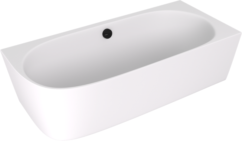 SUSSI R rohová stojící vana litý mramor 160x70x49,5cm, bílá mat 90191RMAT