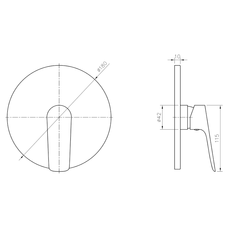 SCHMITZ podomítková sprchová baterie, 1 výstup, vrchní části, chrom 863.041.1