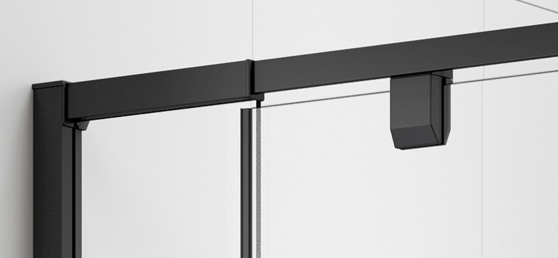 EASY BLACK sprchové dveře otočné 760-900mm, sklo Brick EL1638B