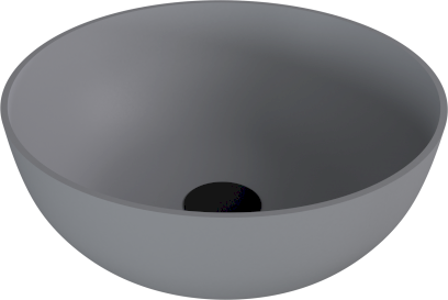 BANERA ROUND umyvadlo na desku, litý mramor, průměr 39cm, šedá mat 14337.31