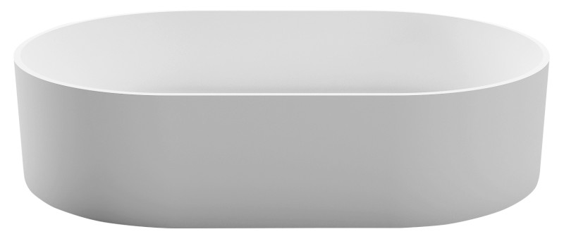 THIN umyvadlo na desku, Rockstone, 55x35cm, bílá mat WN205