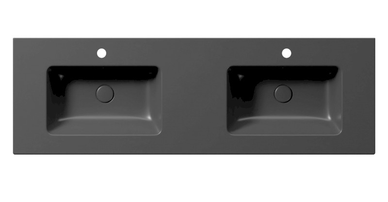 PURA keramické dvojumyvadlo Slim 142x46cm, černá mat 8889126
