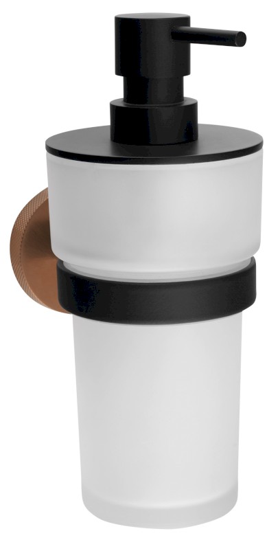 LARISSA dávkovač mýdla 250ml, mléčné sklo, černá/měď mat WS019BC