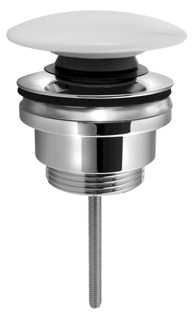 Umyvadlová výpust 5/4“, click-clack, velká zátka, 5-65mm, keramika bílá CV1110C