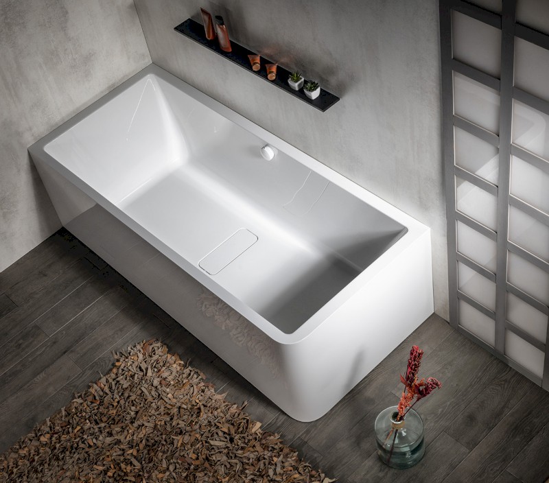 MARLENE CURVE L MONOLITH obdélníková vana 195x85x63cm, bílá 78731MCL