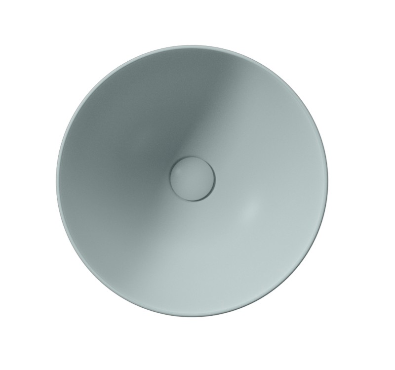 PURA keramické umyvadlo na desku vysoké, průměr 42cm, ghiaccio mat 885215