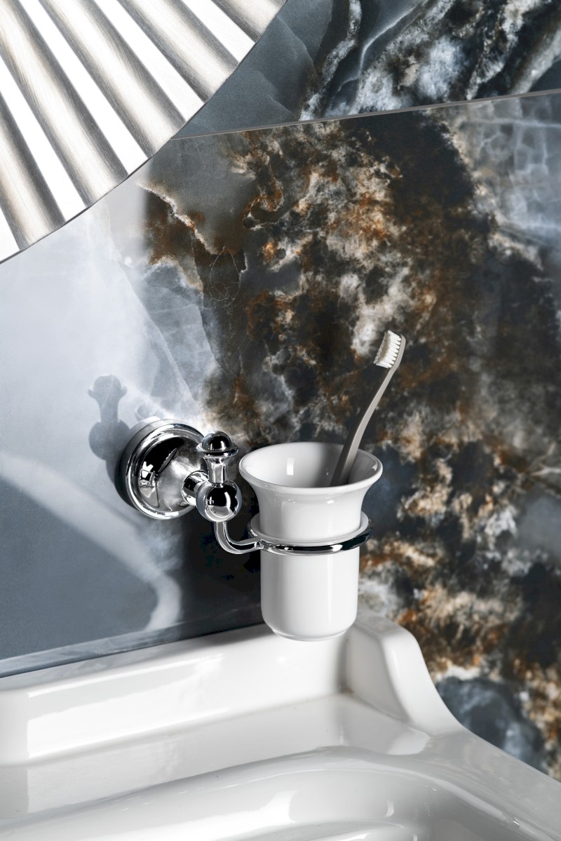 NEVIS sklenka, keramika, chrom NV1013