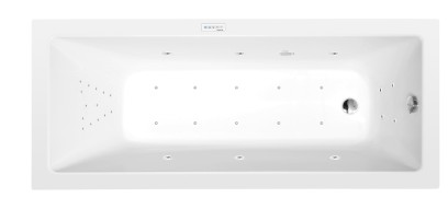 NOEMI hydromasážní vana, 150x80x39cm, Highline Hydro-Air, chrom 71727.6010