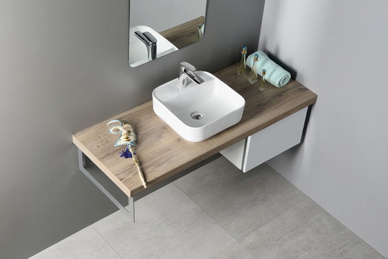 MOLVENO keramické umyvadlo na desku, 39,5x39,5 cm, bílá AR453