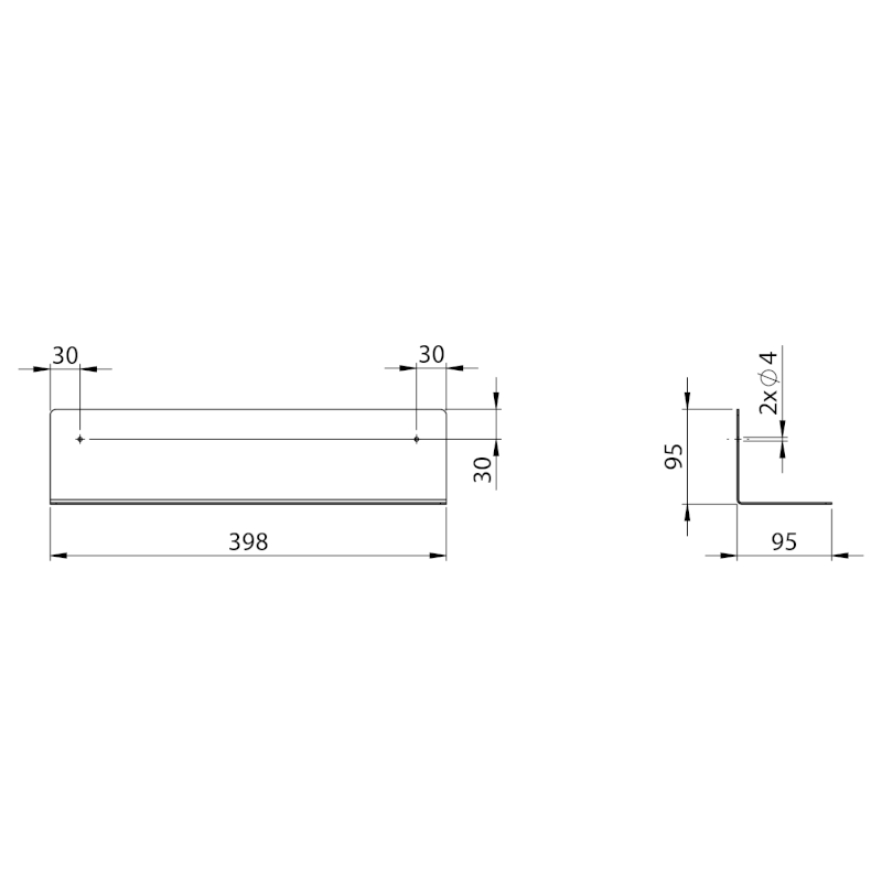Police 398x95x95mm, černá mat 33216