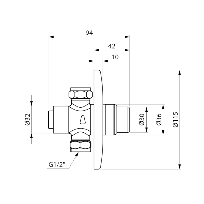 TEMPOR samouzavírací podomítkový sprchový ventil, chrom 937.241.1