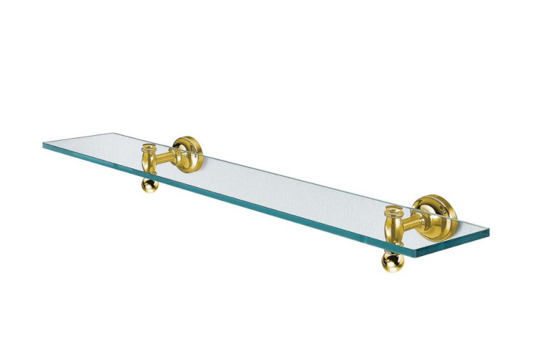 PERLA skleněná police, zlato PE0185