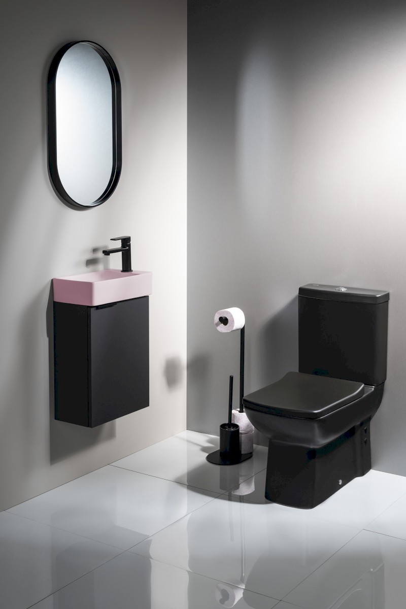 MARGITHA keramické umývátko 38x22cm, otvor pro baterii vpravo, růžová MGT38222