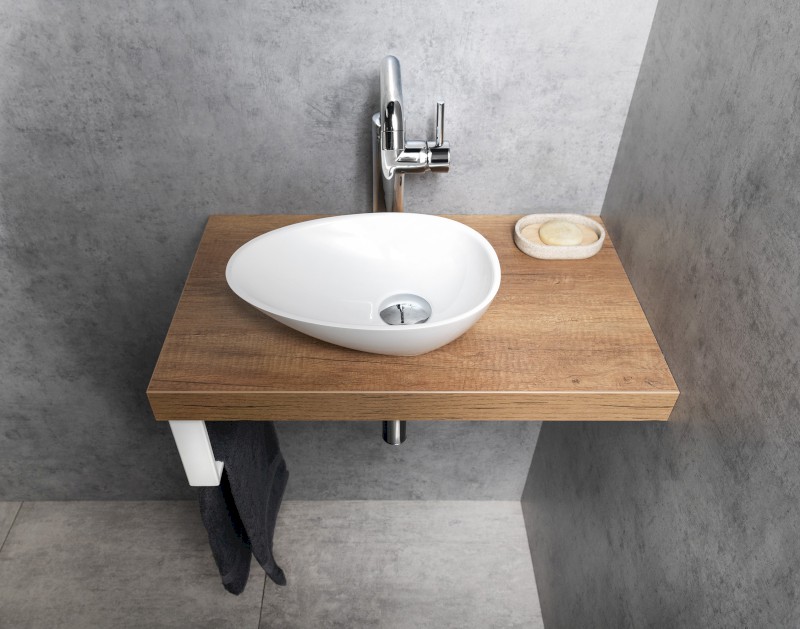 KEA umývátko na desku, litý mramor, 32x22cm, bílá KE320