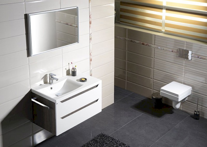 WAVE umyvadlová skříňka 89,7x45x47,8cm, levá, bílá WA092-3030