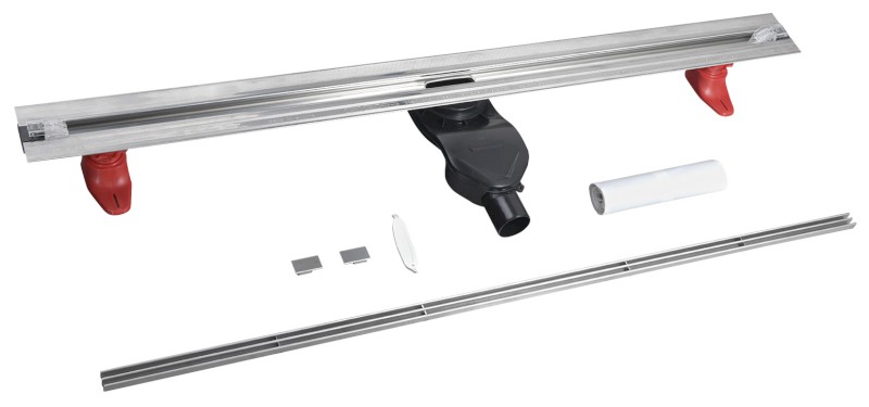 SLIM SPRING nerezový podlahový žlab s roštem, L.250-1200, DN50 SV120