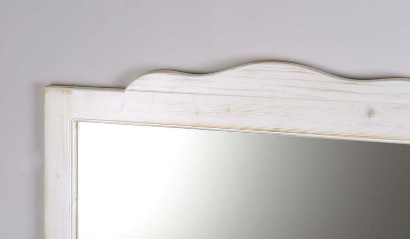 RETRO zrcadlo v dřevěném rámu 89x115cm, starobílá 1687