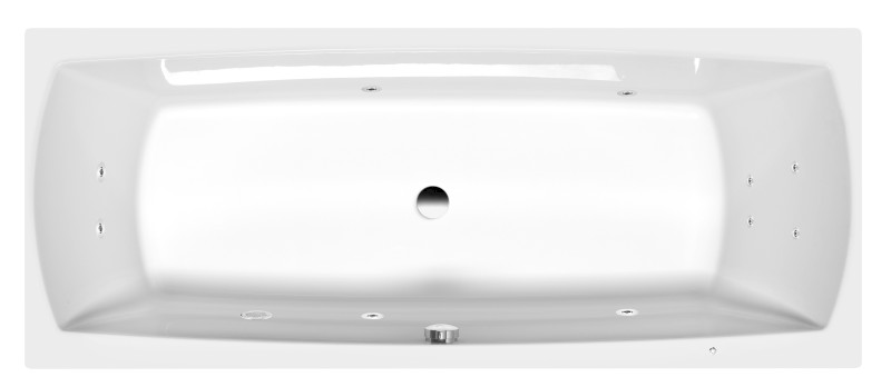 LILY hydromasážní vana, 170x70x39cm, Active Hydro, chrom 72230.1010