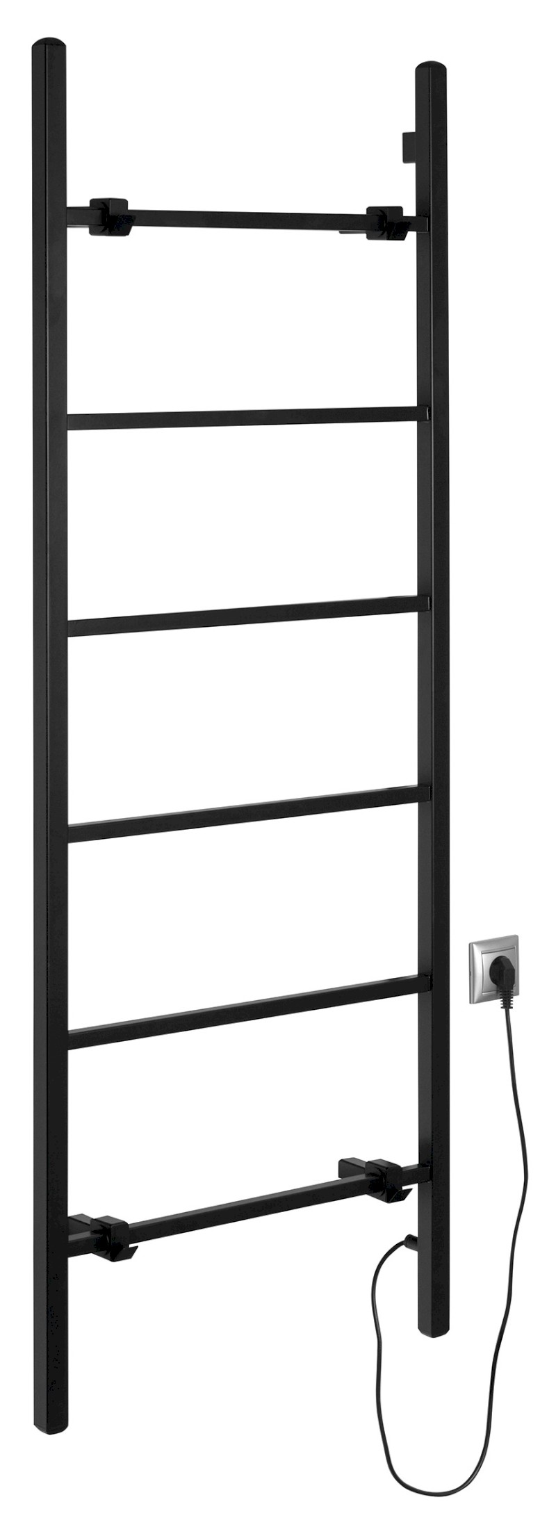 BARBO elektrický sušák ručníků, hranatý, 600x1600mm, 160 W, černá mat BB906