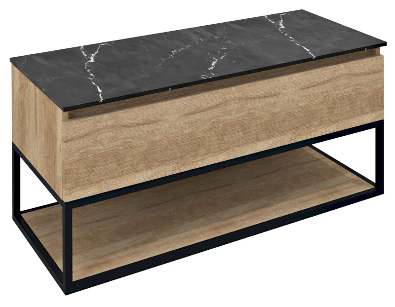 SKARA umyvadlová skříňka 100x50x45cm, černá mat/dub alabama CG009-2222