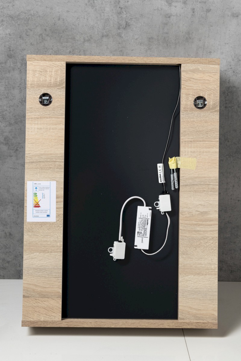 KORIN STRIP zrcadlo s LED osvětlením 50x70x12cm, dub platin KO995S