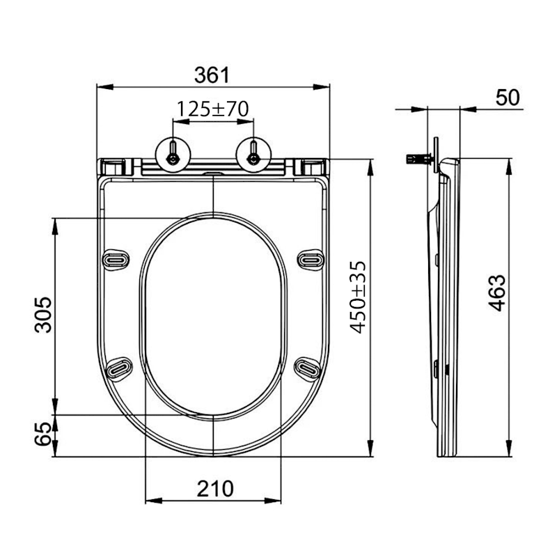 AVIS WC sedátko, SLIM, Soft Close, Easy Take, bílá PCS106