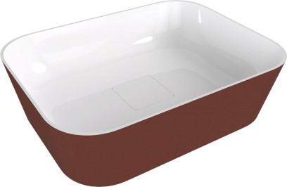 BANERA SQUARE umyvadlo na desku, litý mramor, 50x36cm, bílá/hnědá mat 14596.72