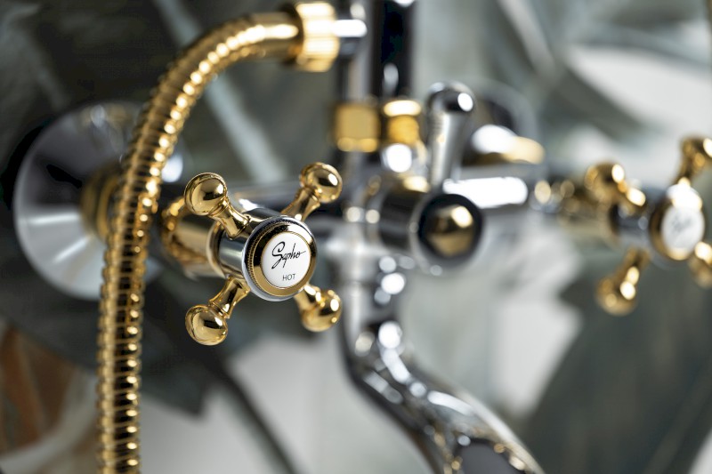 ANTEA nástěnná vanová baterie kompletní, chrom/zlato 3012