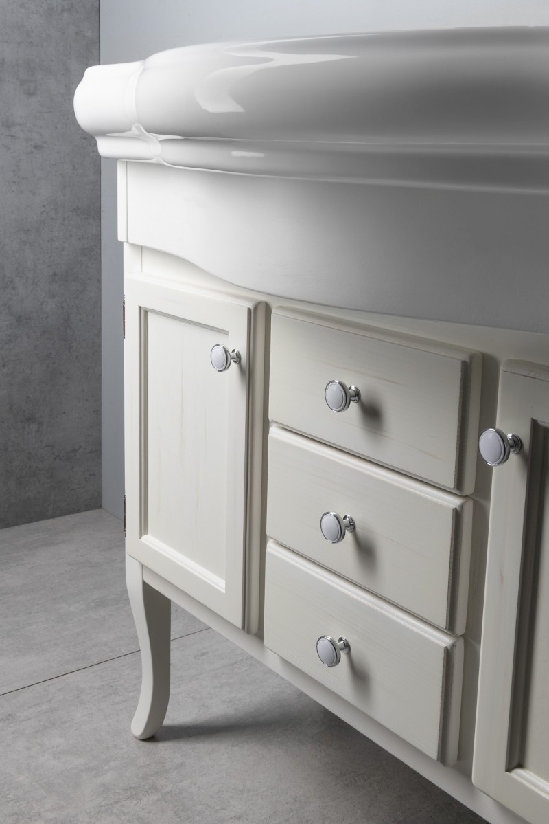 RETRO umyvadlová skříňka 89x80x48cm, starobílá 1621