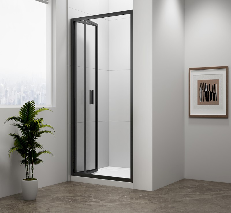 EASY BLACK sprchové dveře skládací 900mm, čiré sklo EL1990B