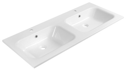 ARECA dvojumyvadlo, litý mramor, 121x51,5cm, bílá AC121