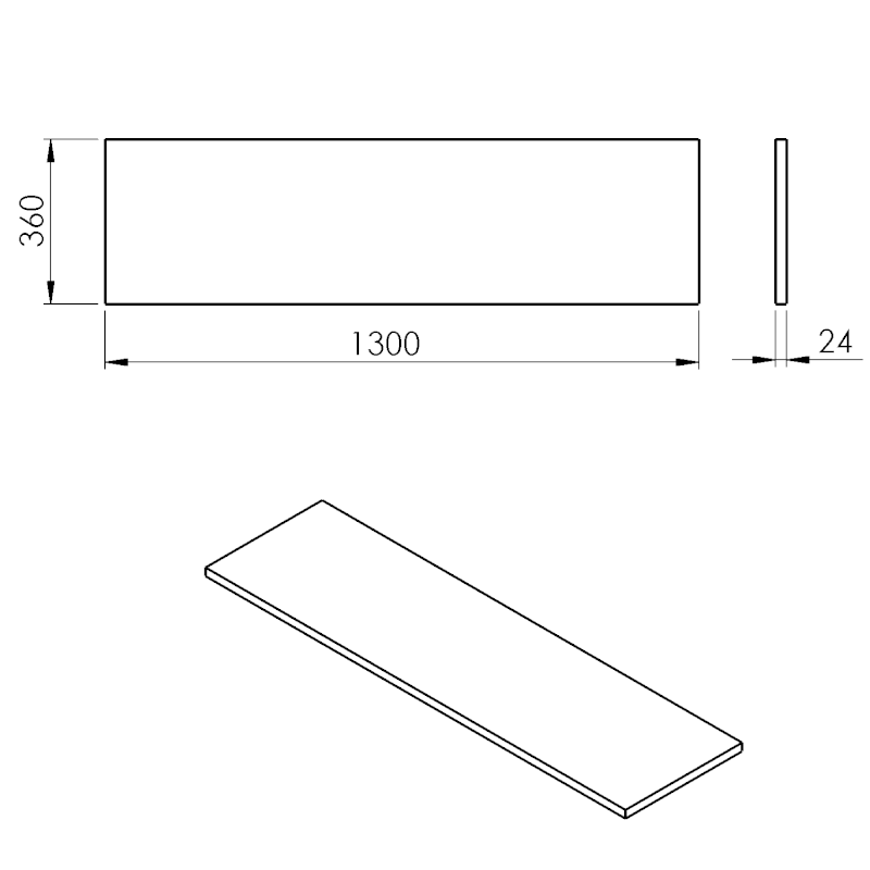 PLATO deska Rockstone 1300x24x360mm, bílá mat PL136-0101