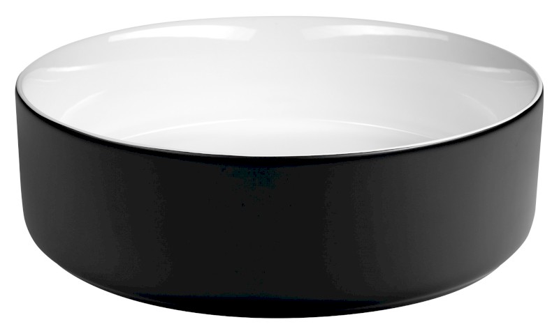 FIASTRA keramické umyvadlo na desku, Ø 40cm, černá mat FT801B