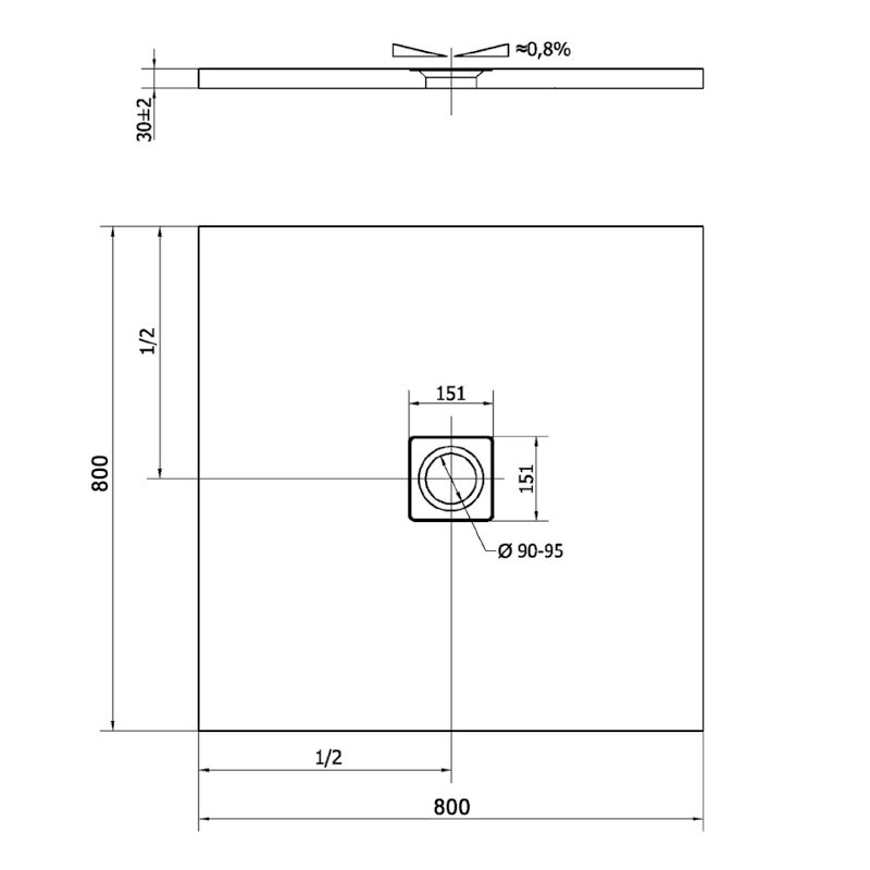 FLEXIA vanička z litého mramoru s možností úpravy rozměru, 80x80cm 72941