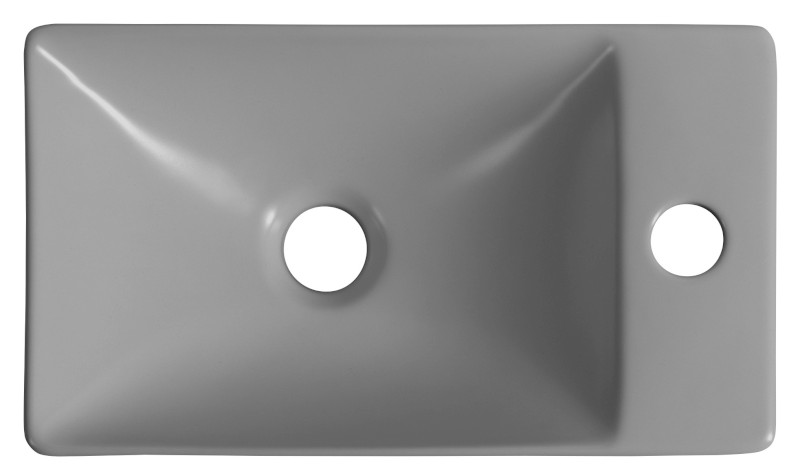 MARGITHA keramické umývátko 38x22cm, otvor pro baterii vpravo, šedá MGT3822GR