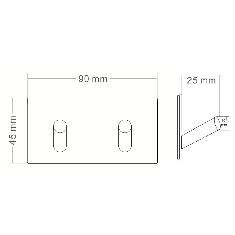 Samolepící dvojháček, nerez mat 31202