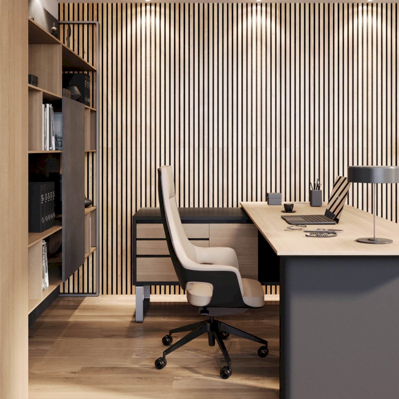 DELUXE akustický panel 2400x520x18mm, dub/černá 54-240-11-86-12