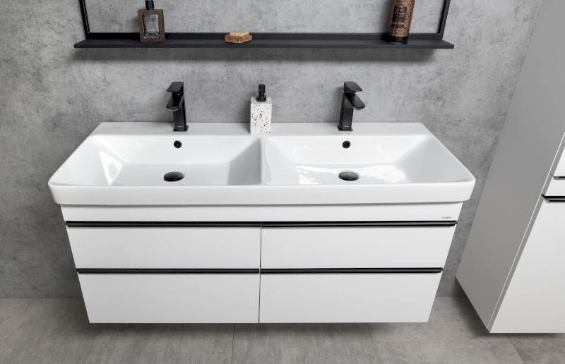 SITIA dvojumyvadlová skříňka 116x50x44,2cm, 4xzásuvka, bílá mat SI120-3131