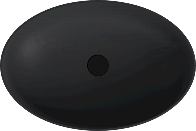 BANERA OVAL umyvadlo na desku, litý mramor, 60x40cm, antracit mat 14397.51