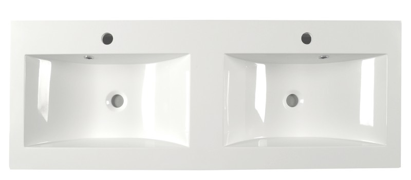 YUKON dvojumyvadlo, litý mramor, 120x45cm, bílá YU120