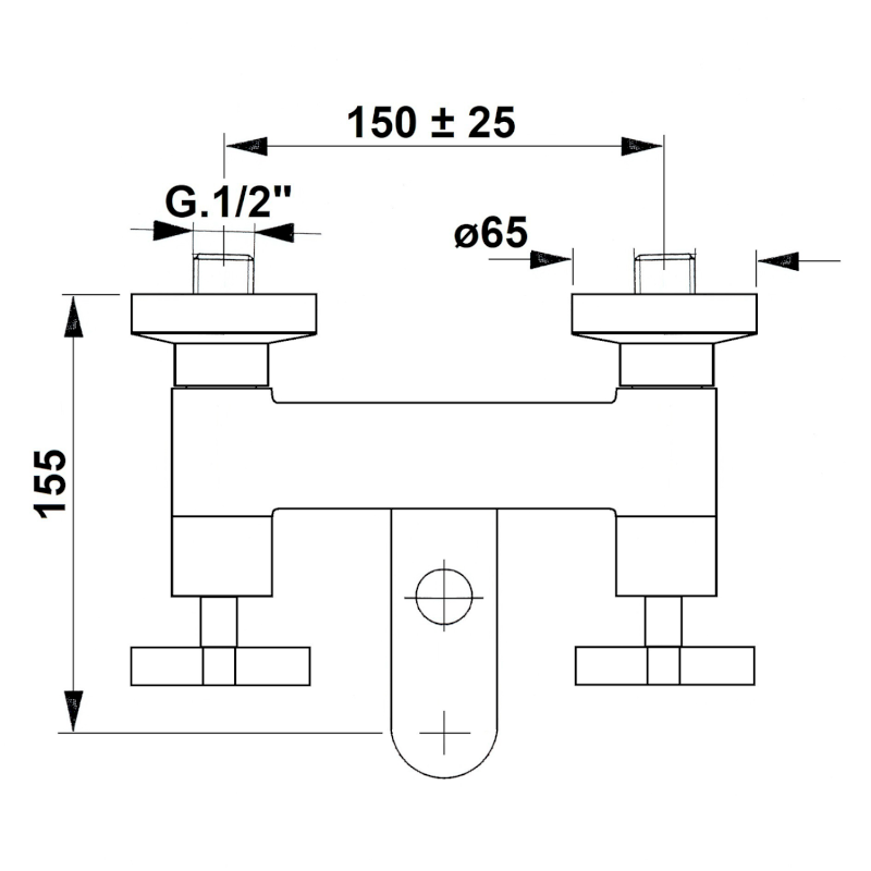 TRAX nástěnná vanová baterie, chrom 681