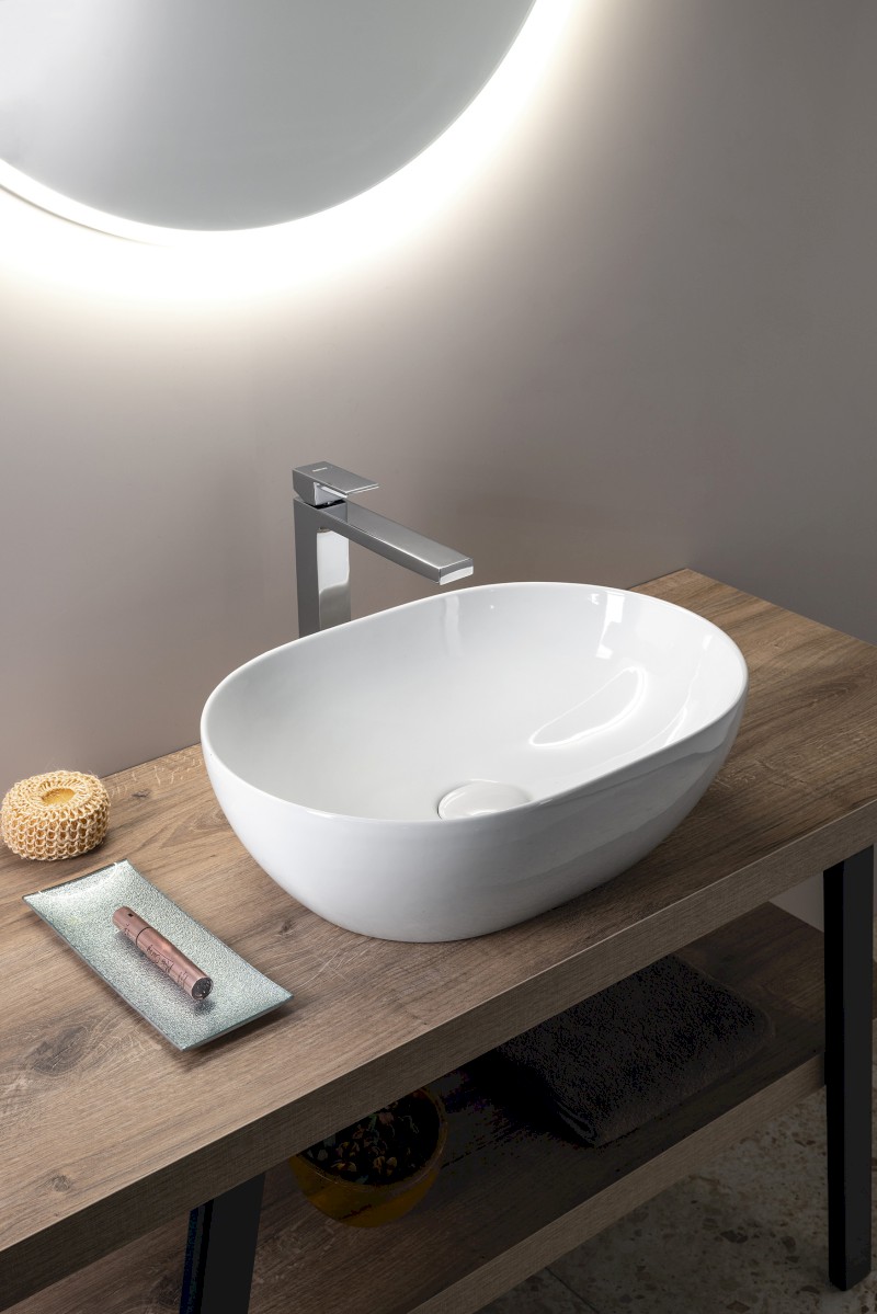 PURA keramické umyvadlo na desku, 50x35cm, bílá ExtraGlaze 886011