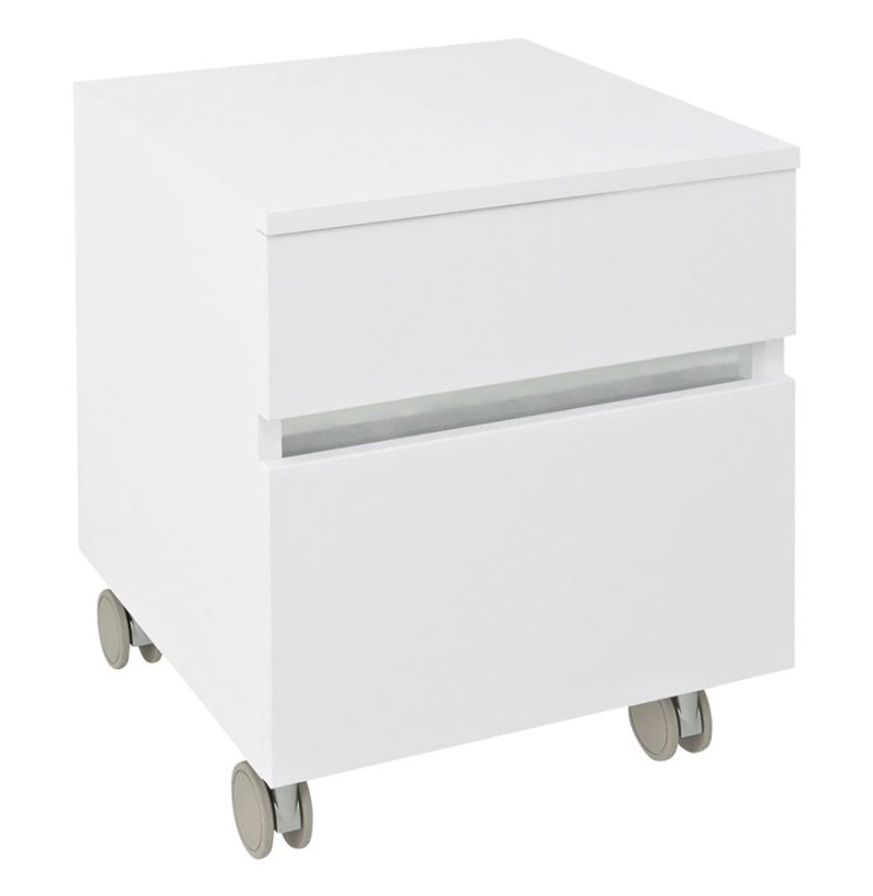 AVICE skříňka na kolečkách, 2x zásuvka 45x57x48,5cm, bílá AV063-3030