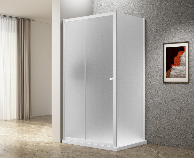 UGGA posuvné sprchové dveře 1100mm, sklo Brick, bílá AWS110