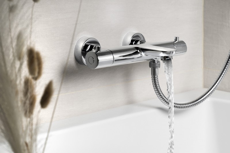 KIMURA nástěnná vanová termostatická baterie, chrom KU210