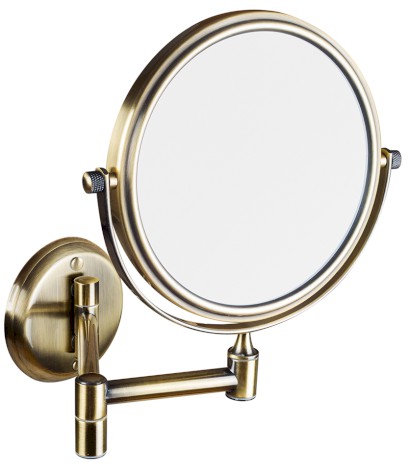 Kosmetické zrcátko závěsné, Ø 140mm, oboustranné, bronz XP012