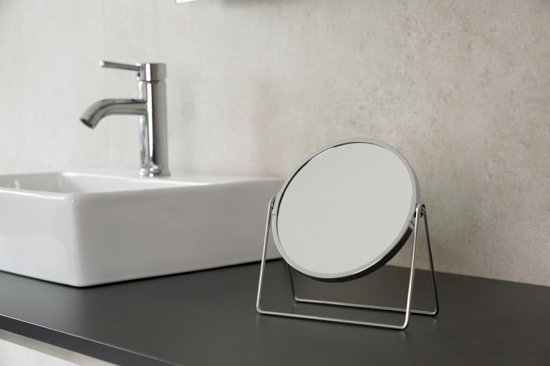 SUMMER kosmetické zrcátko na postavení, Ø 160mm, oboustranné, chrom 03009000