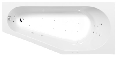 PROJEKTA R hydromasážní vana, 160x80x44cm, Attraction Hydro-Air, chrom 21111.4010