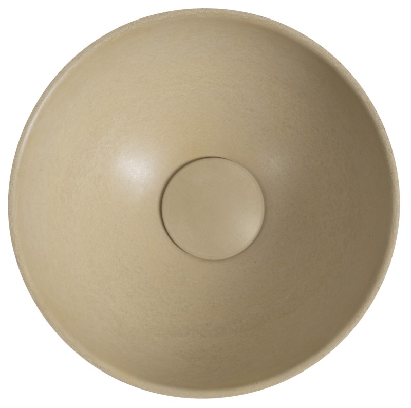 MINOR betonové umývátko na desku, Ø 26cm, žlutá mat MR26022