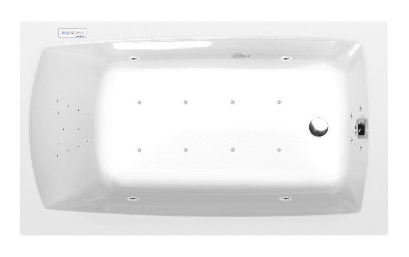 LILY hydromasážní vana, 130x70x39cm, Highline Hydro-Air, chrom 77511.6010